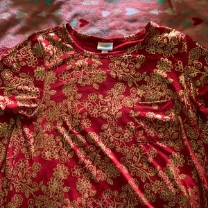 Carly Red with Gold foil